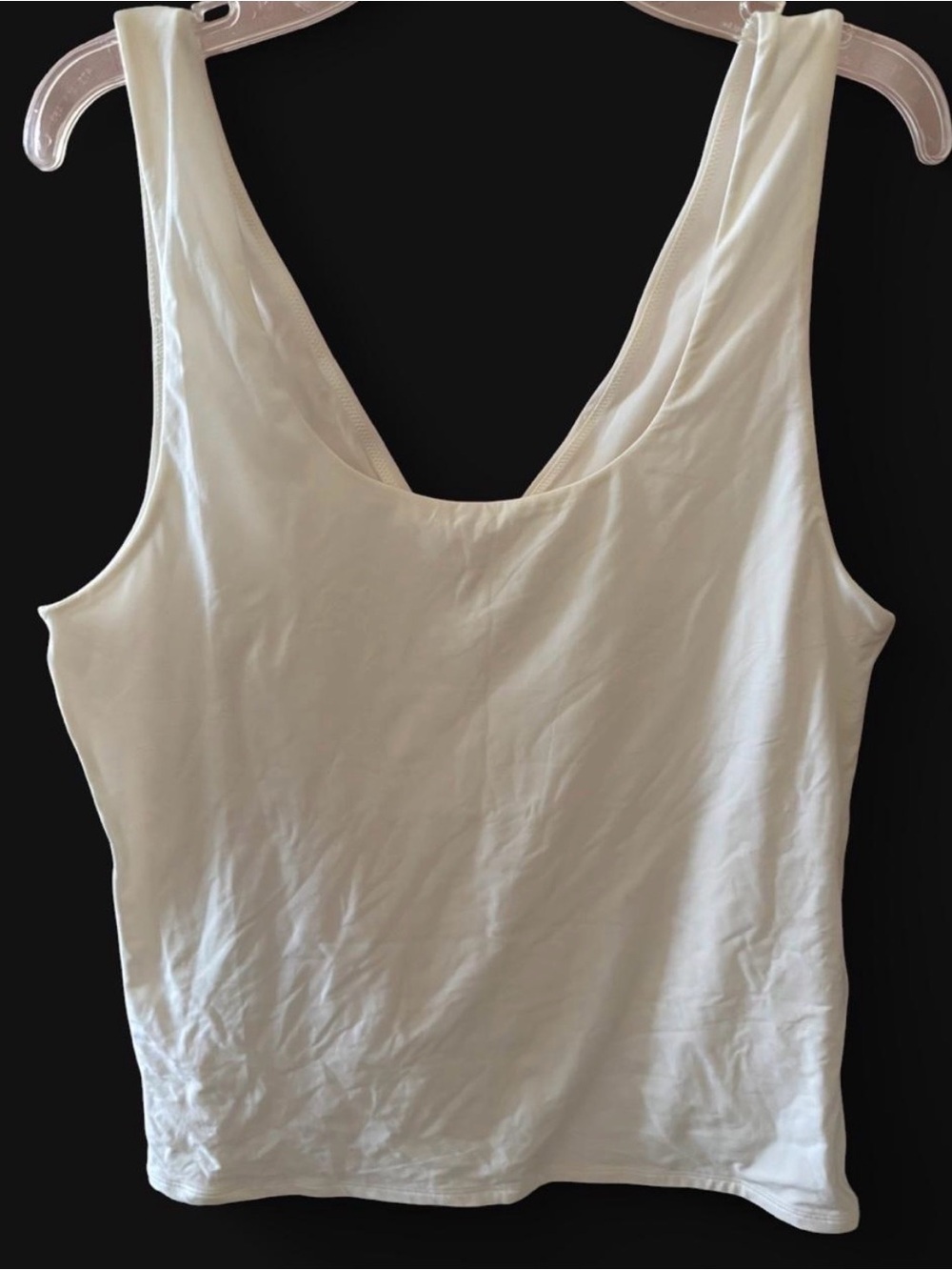 White House Black Market Cream Scoop Neck Tank Top